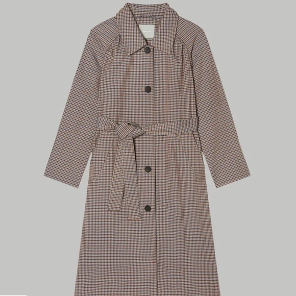 (SOLD) Everlane The Gathered Drape Trench in Plaid - Picture 5 of 14